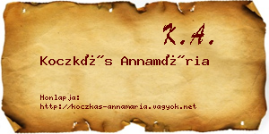 Koczkás Annamária névjegykártya
