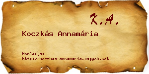 Koczkás Annamária névjegykártya