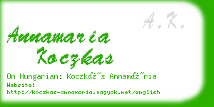 annamaria koczkas business card